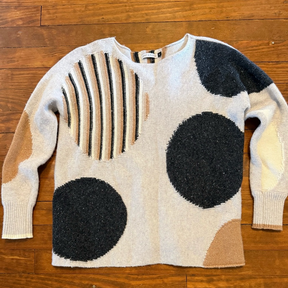Abstract Pattern Crew Neck Sweater - image 1